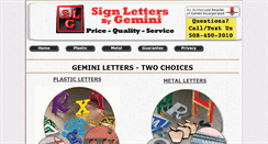 Desktop Screenshot of geminisignletters-gemini-letters.com